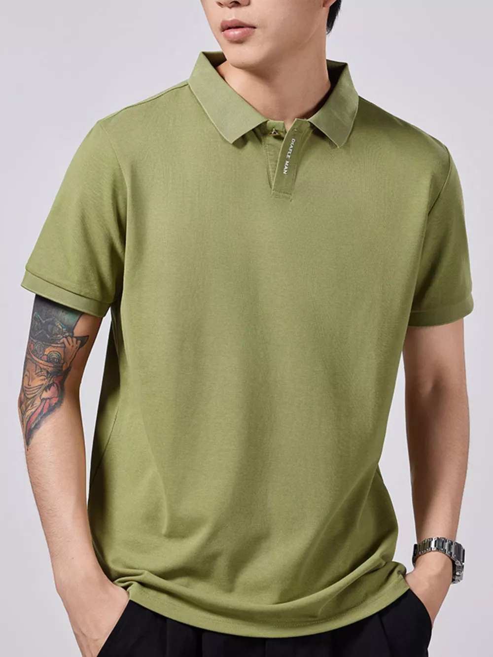 Men's Plus Size Collared Neck Short Sleeve Polo, image 9