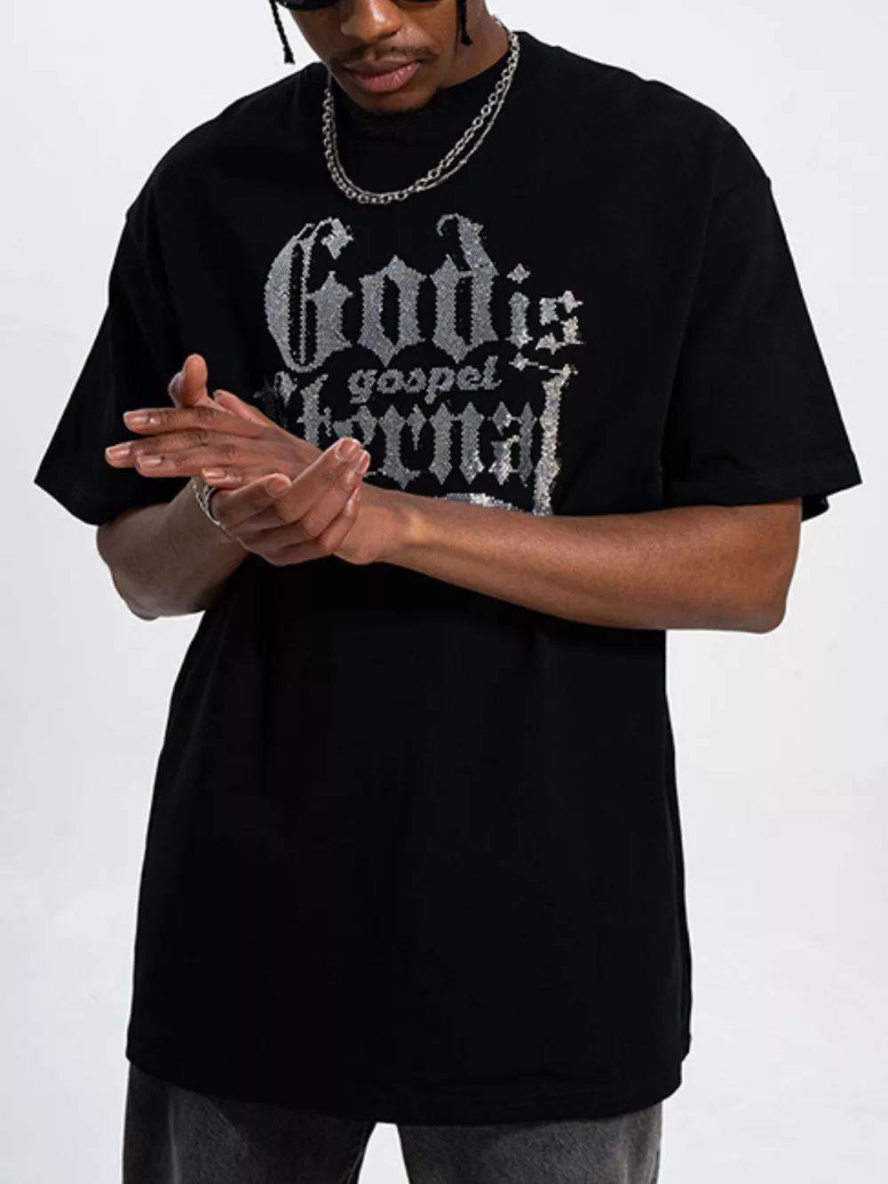 Men's Letter Round Neck Short Sleeve T-Shirt, image 4