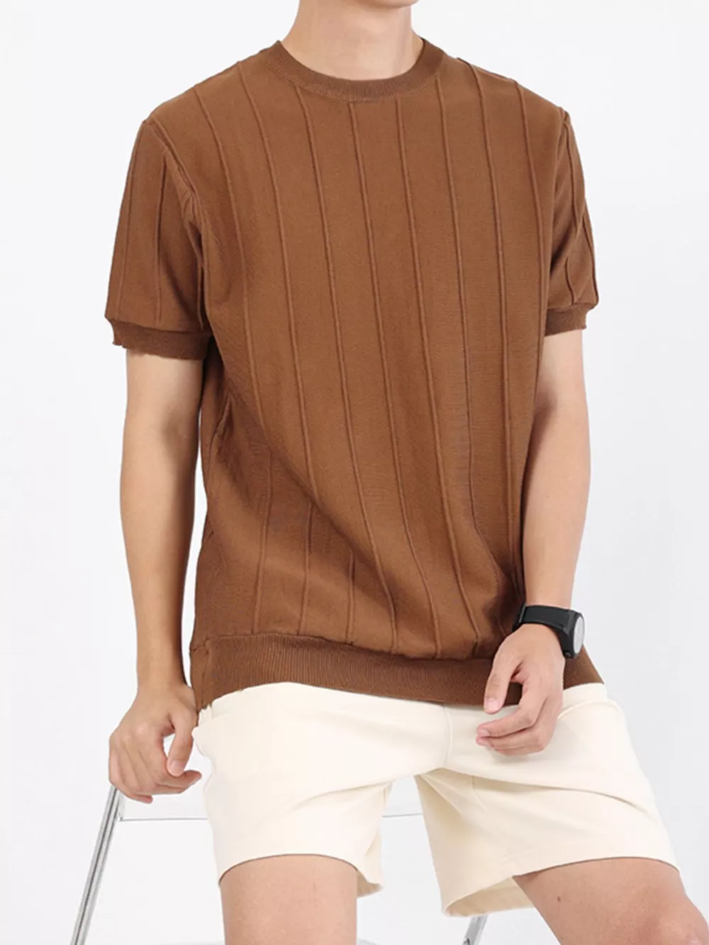 Men's Plus Size Textured Short Sleeve T-Shirt, image 6