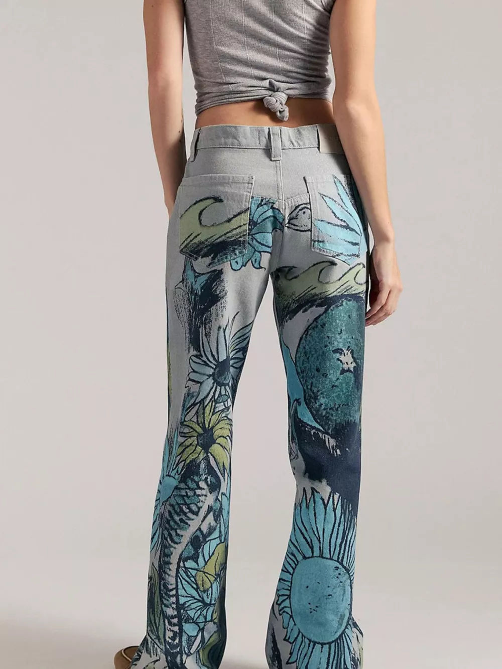 Printed Wide Leg Jeans, image 12
