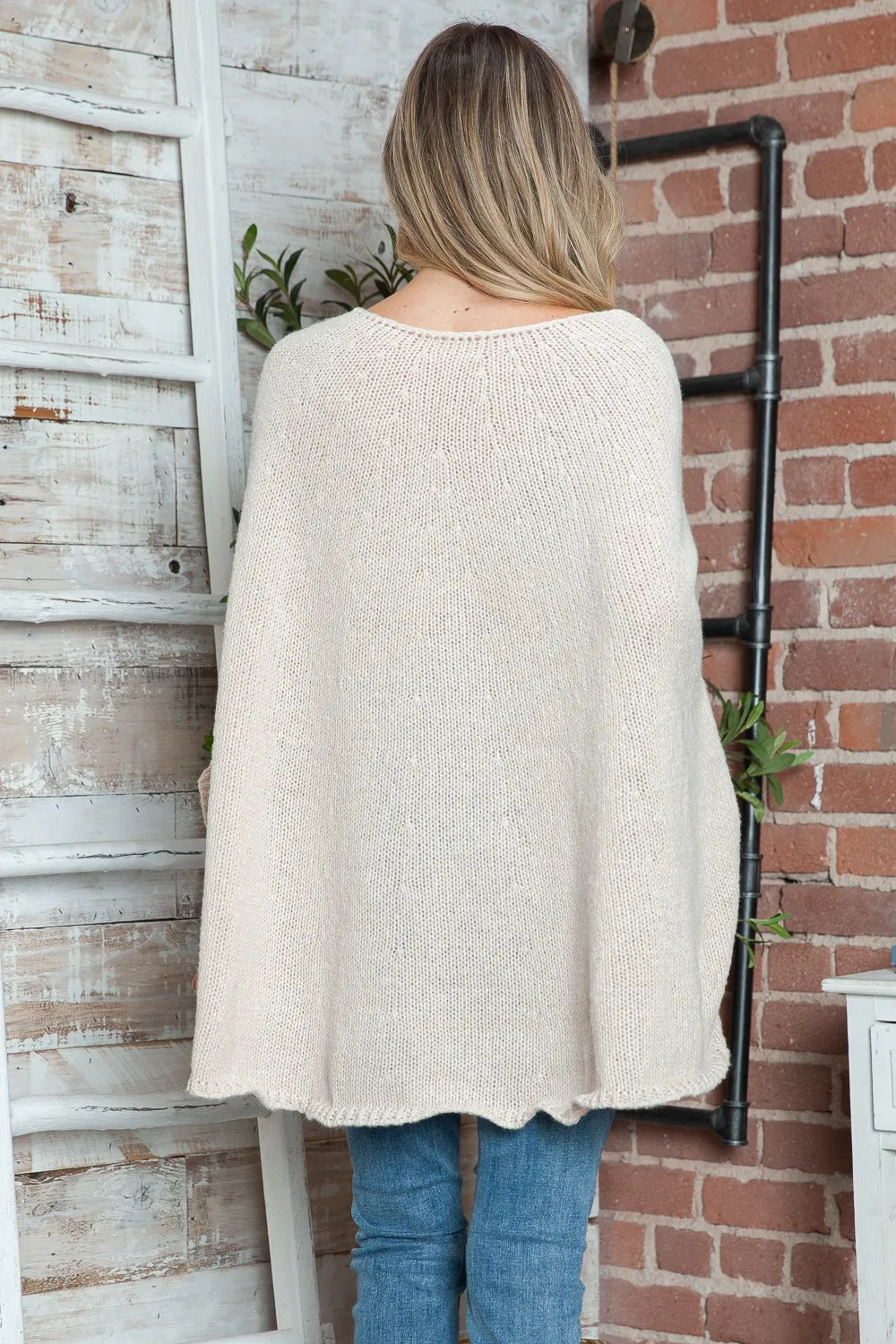 Round Neck Batwing Sleeve Sweater, image 8