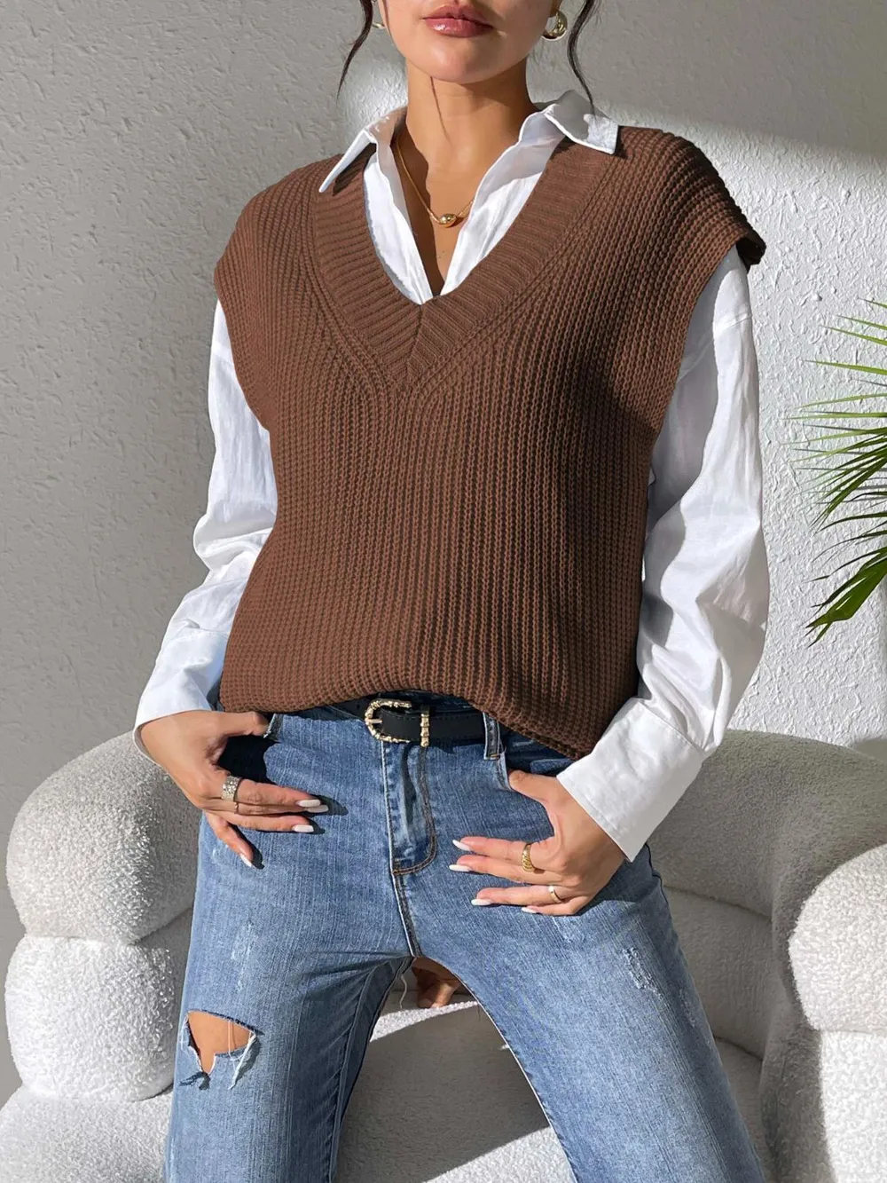 V-Neck Sweater Vest, image 25