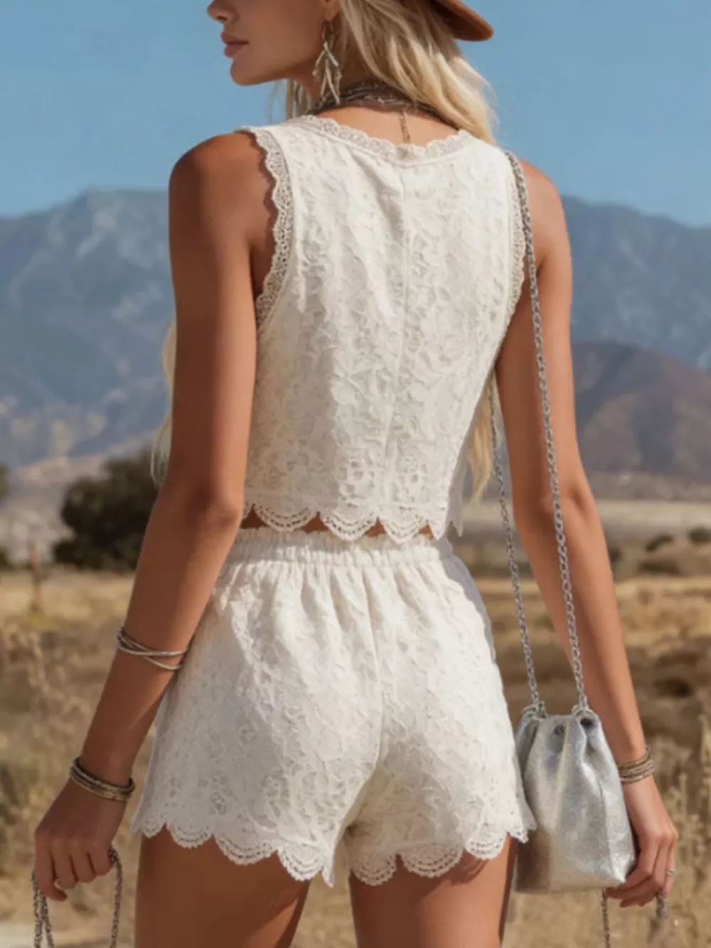 Lace Crop Cami and Shorts Two-Piece Set, image 4