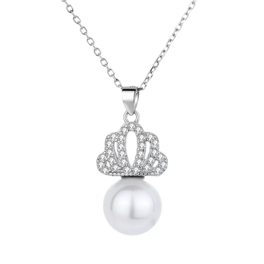 Crown Pearl Pendant Necklace, image 5