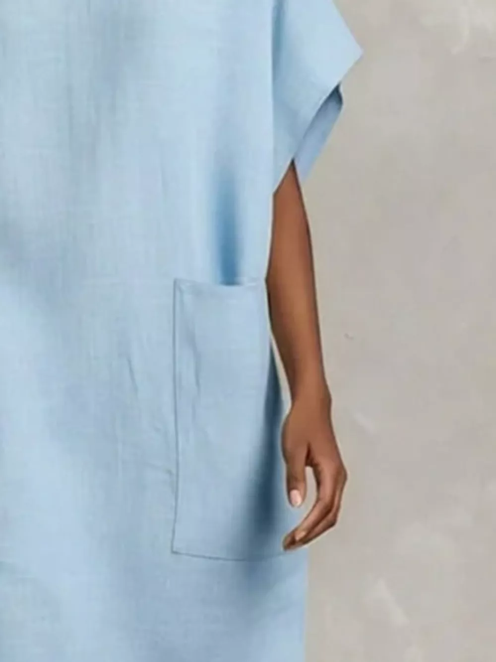 Full Size Round Neck Shift Dress with Pockets Plus Size, image 2