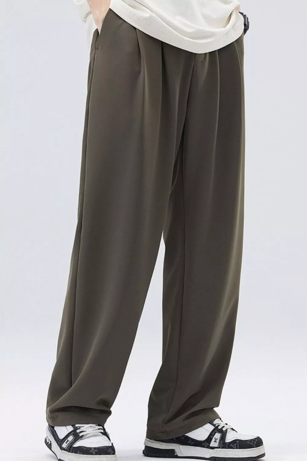 Men's Full Size Loose Fit Casual Pleated Pants Plus Size, image 6