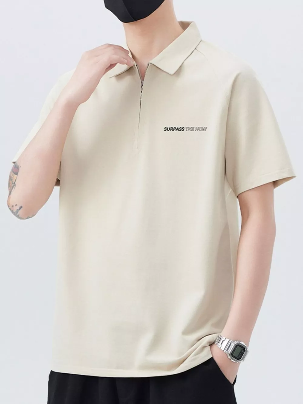 Men's Plus Size Collared Neck Short Sleeve Polo