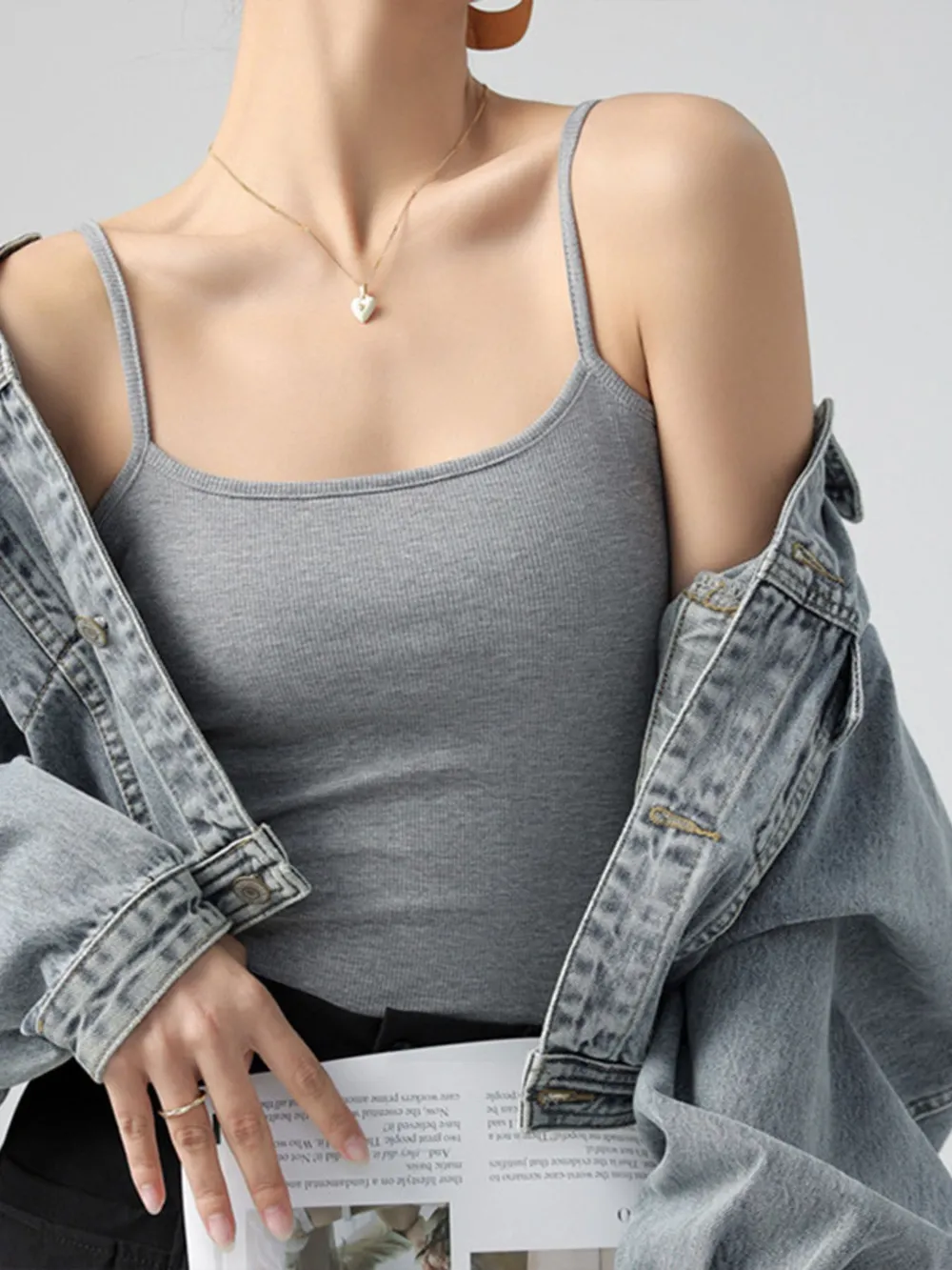 Ribbed Scoop Neck Cami Top, image 10