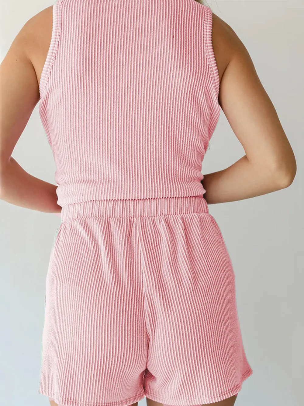 Round Neck Sleeveless Top and Shorts Set, image 5