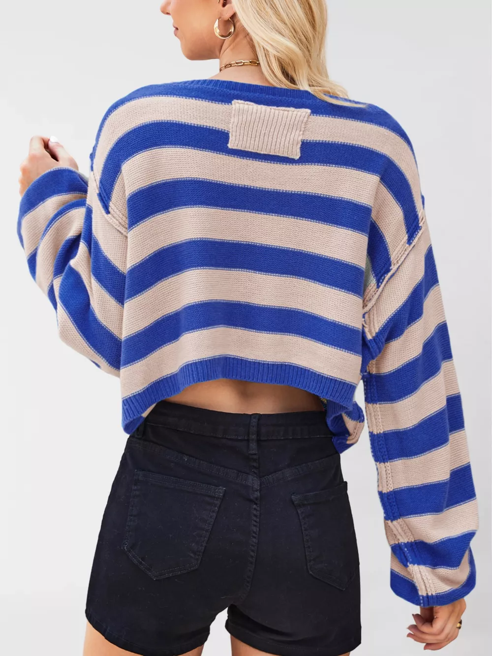 Striped Dropped Shoulder Sweater, image 7