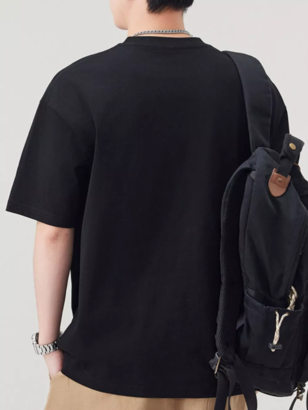 Men's Plus Size Round Neck Short Sleeve T-Shirt, image 4