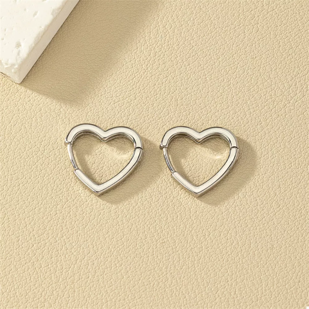 Alloy Heart Shape Hoop Earrings, image 4