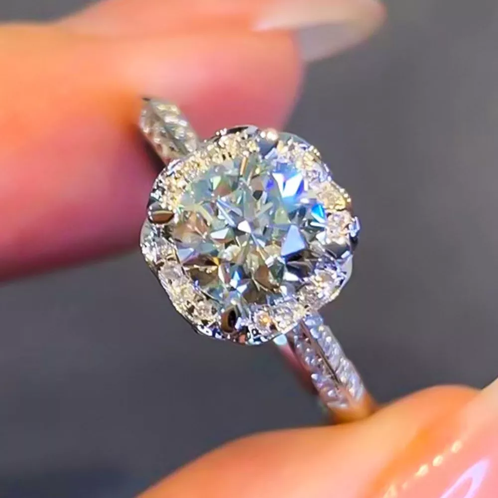 1 Carat 925 Sterling Silver Moissanite Ring, image 4