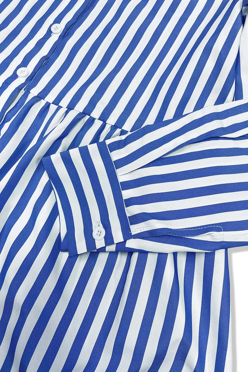 Striped Long Sleeve Maxi Shirt Dress, image 4
