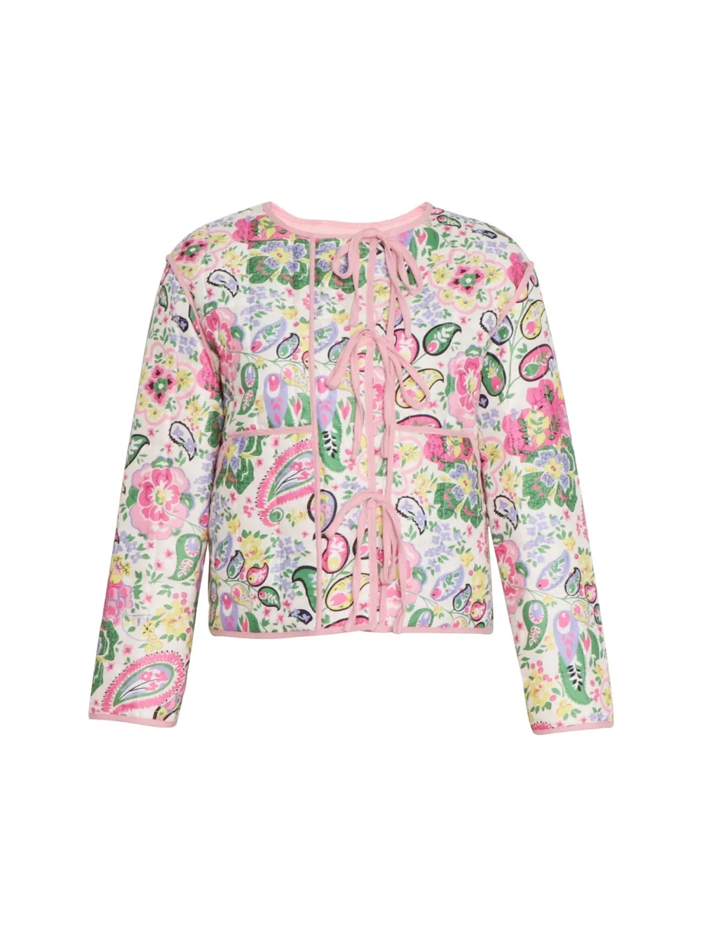 Tied Printed Long Sleeve Jacket, image 4