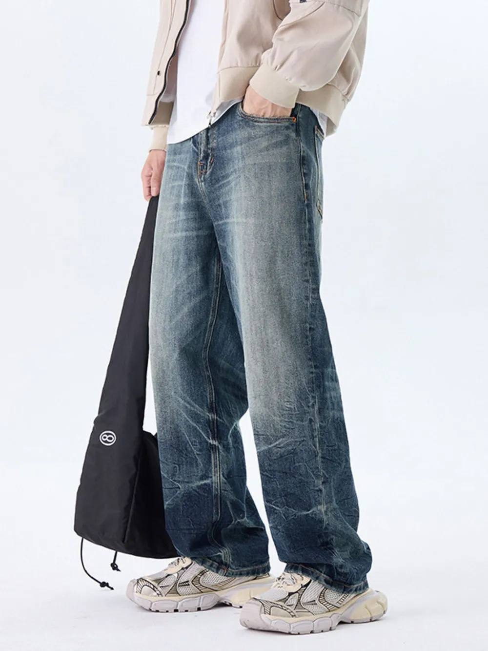 Men's Plus Size Wide Leg Jeans, image 2
