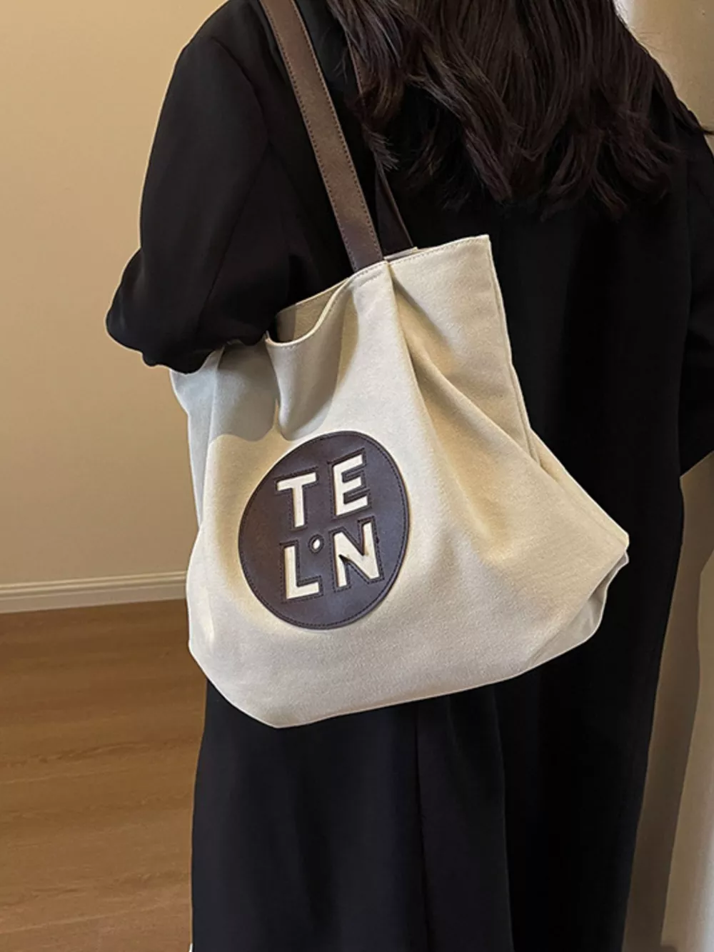 Contrast Canvas Shoulder Bag, image 3