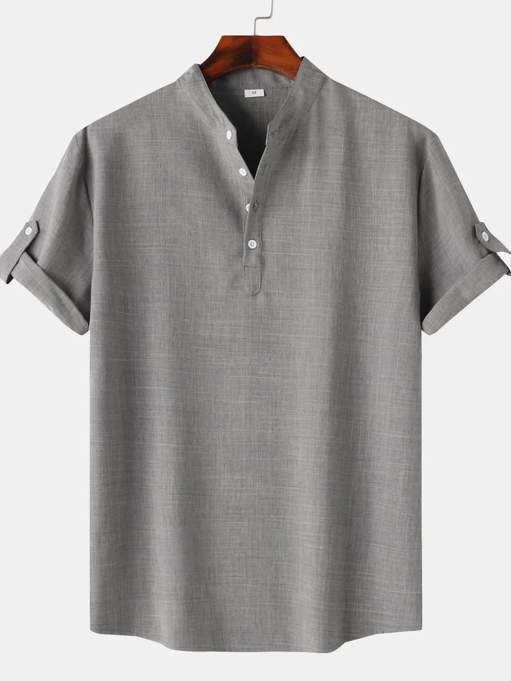 Men's Button Detail Short Sleeve Blouse, image 2