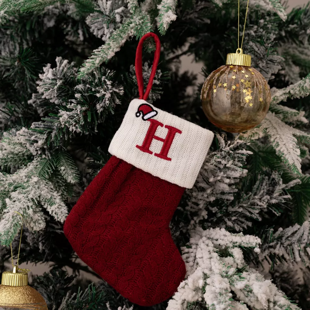 Cable-Knit Contrast Christmas Stockings, image 15