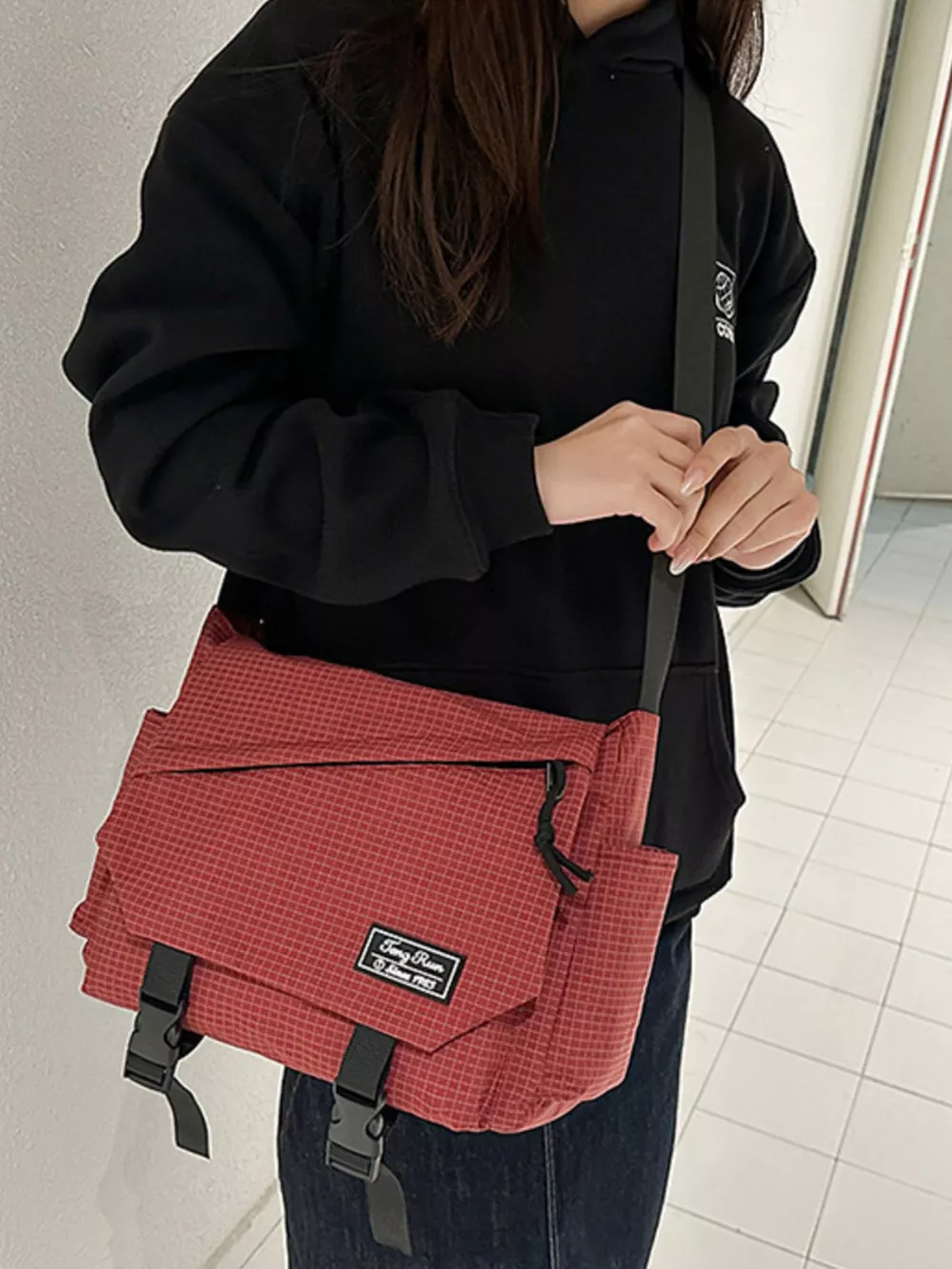 Plaid Buckle Flap Crossbody Bag, image 4