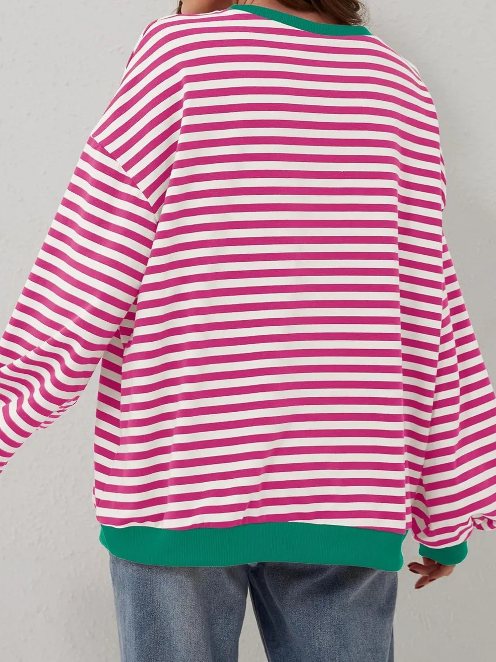 Contrast Striped Long Sleeve Sweatshirt, image 9