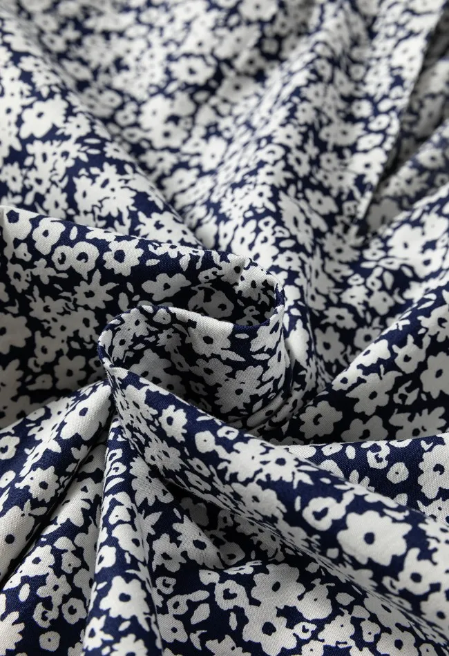 Floral Print Notched Long Sleeve Blouse, image 3