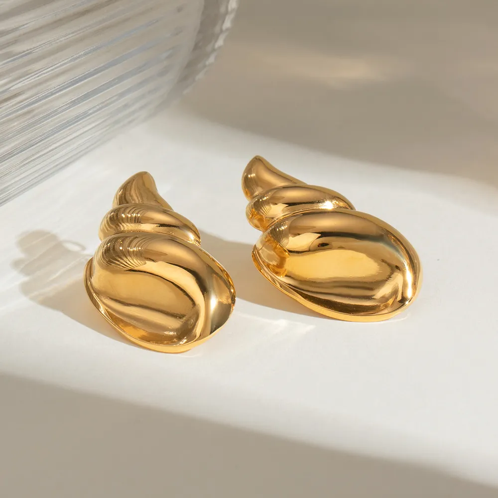 18K Gold-Plated Conch Earrings, image 4