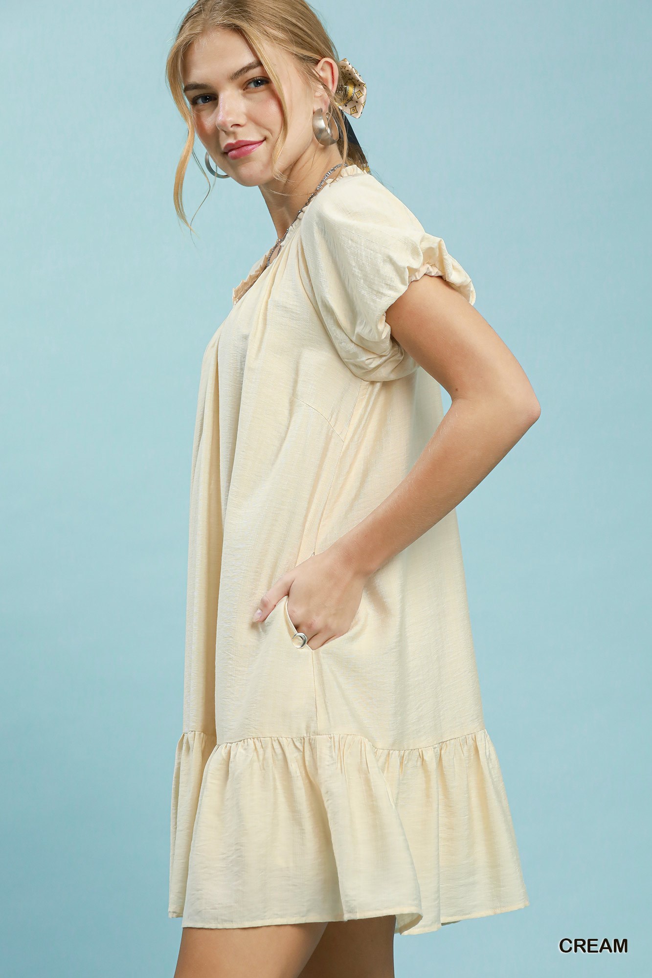 Ruffle Hem Shift Mini Dress, image 2