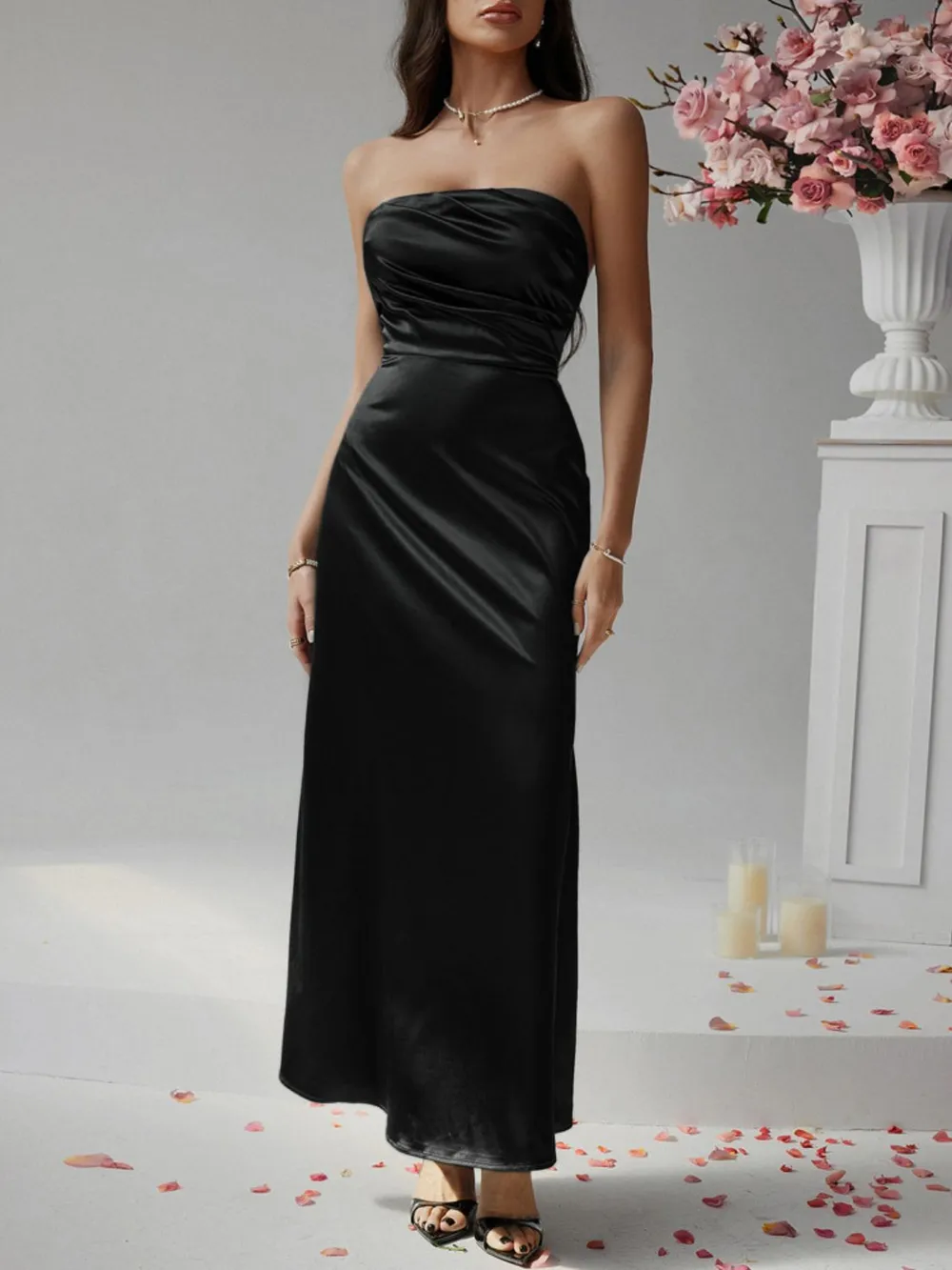 Ruched Tube Maxi Dress, image 16