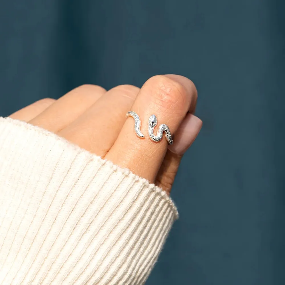 925 Sterling Silver Snake Ring, image 2