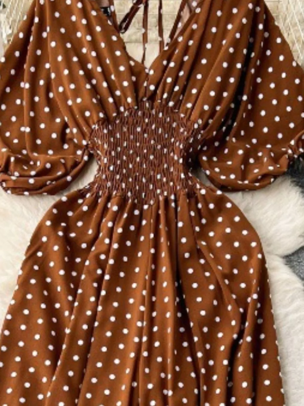 Smocked V-Neck Wide Leg Jumpsuit, image 17