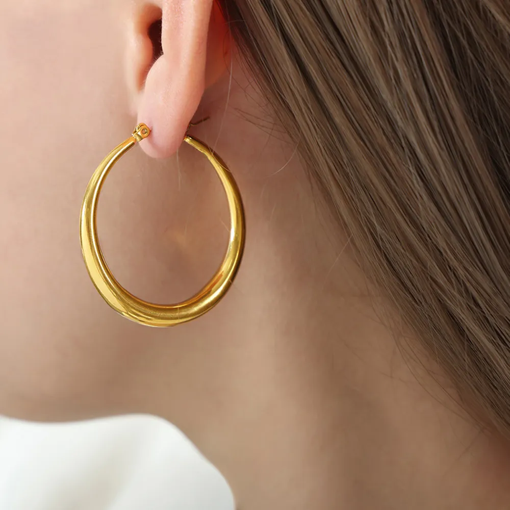 18K Gold-Plated Hoop Earrings, image 3