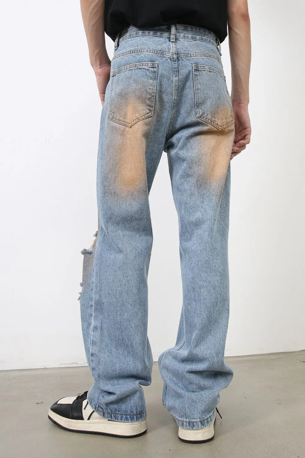 Men's Distressed Jeans with Pockets, image 4
