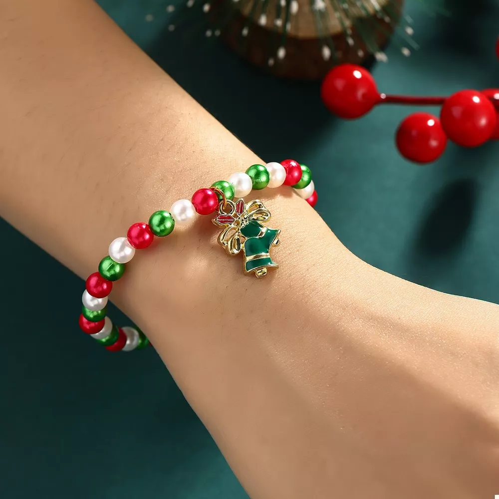 5 Piece Christmas Synthetic Pearl Bracelet, image 5