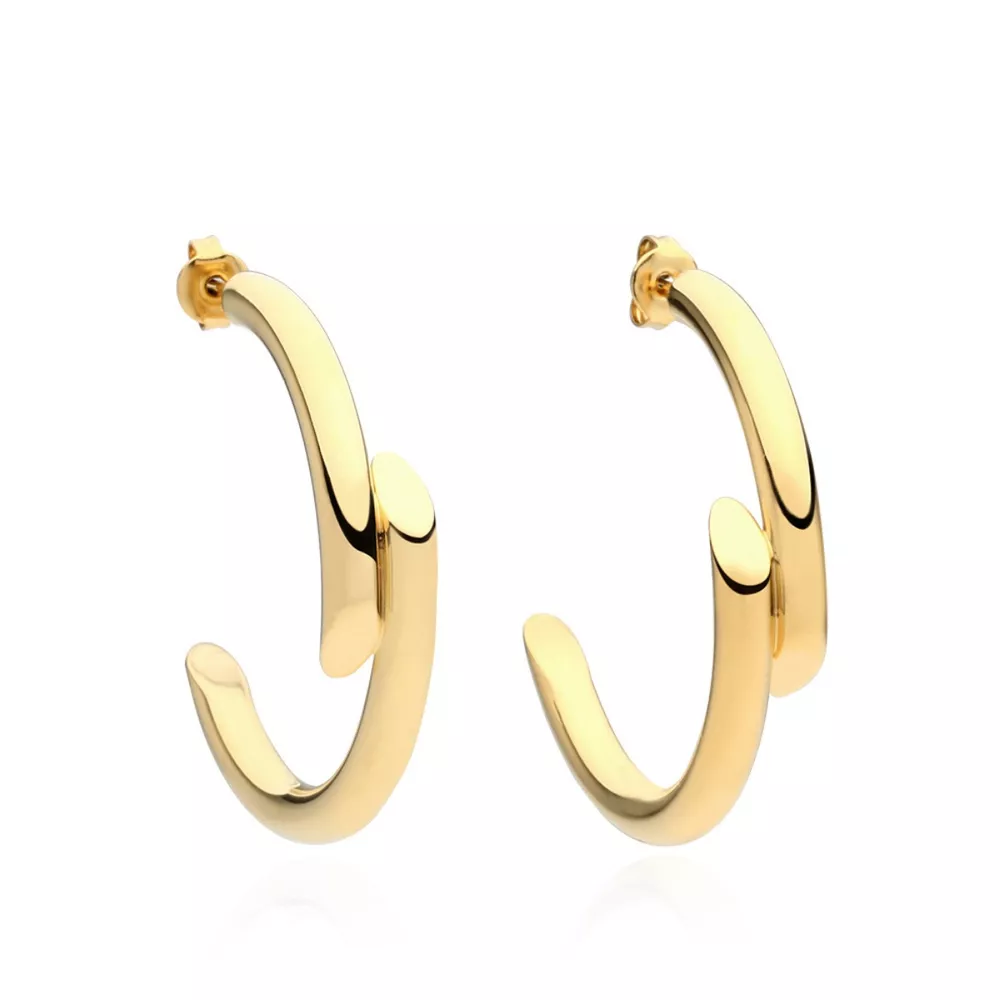 Chunky C-Hoop Earrings, image 2