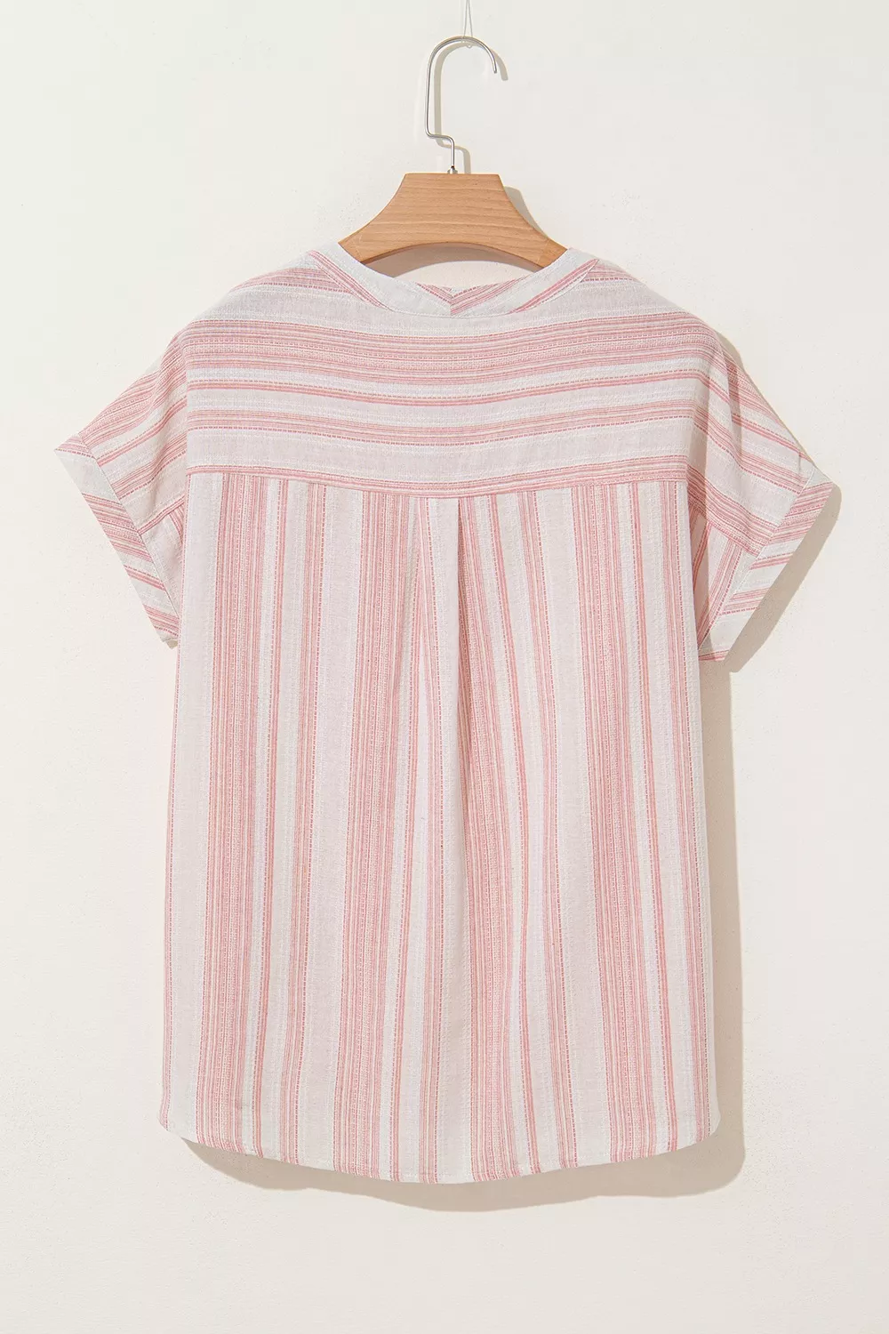 Striped Button Detail Short Sleeve Blouse, image 5