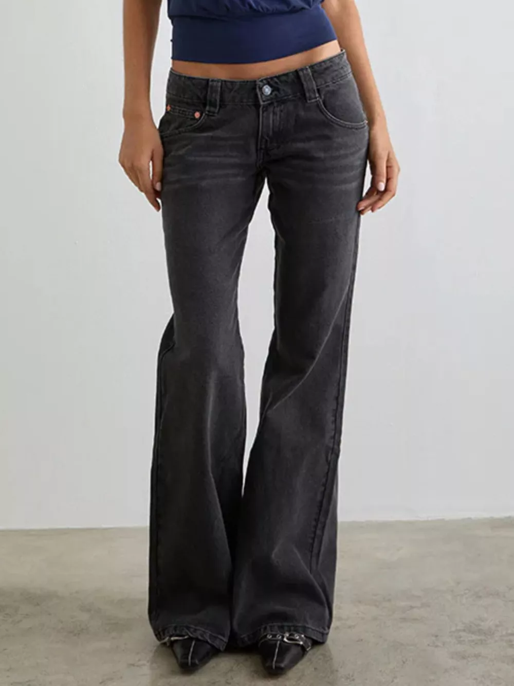 Low Rise Flare Leg Jeans, image 7