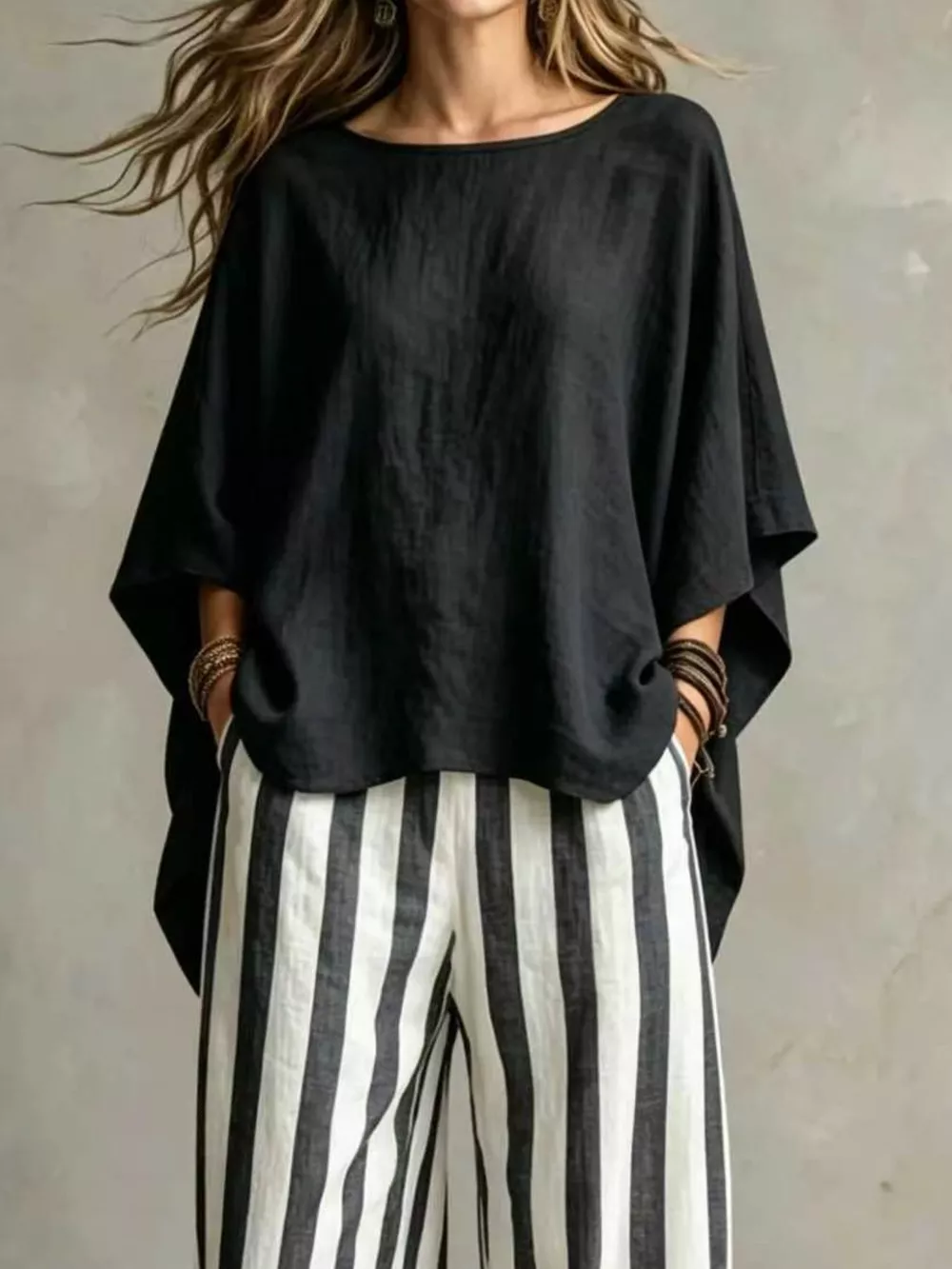 Full Size Solid Color Top and Pants Set Plus Size, image 8