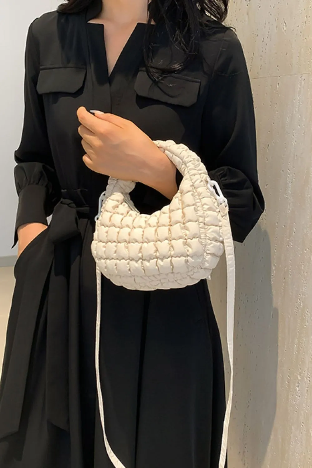 Quilted Puffy Removable Strap Crossbody Bag, image 7