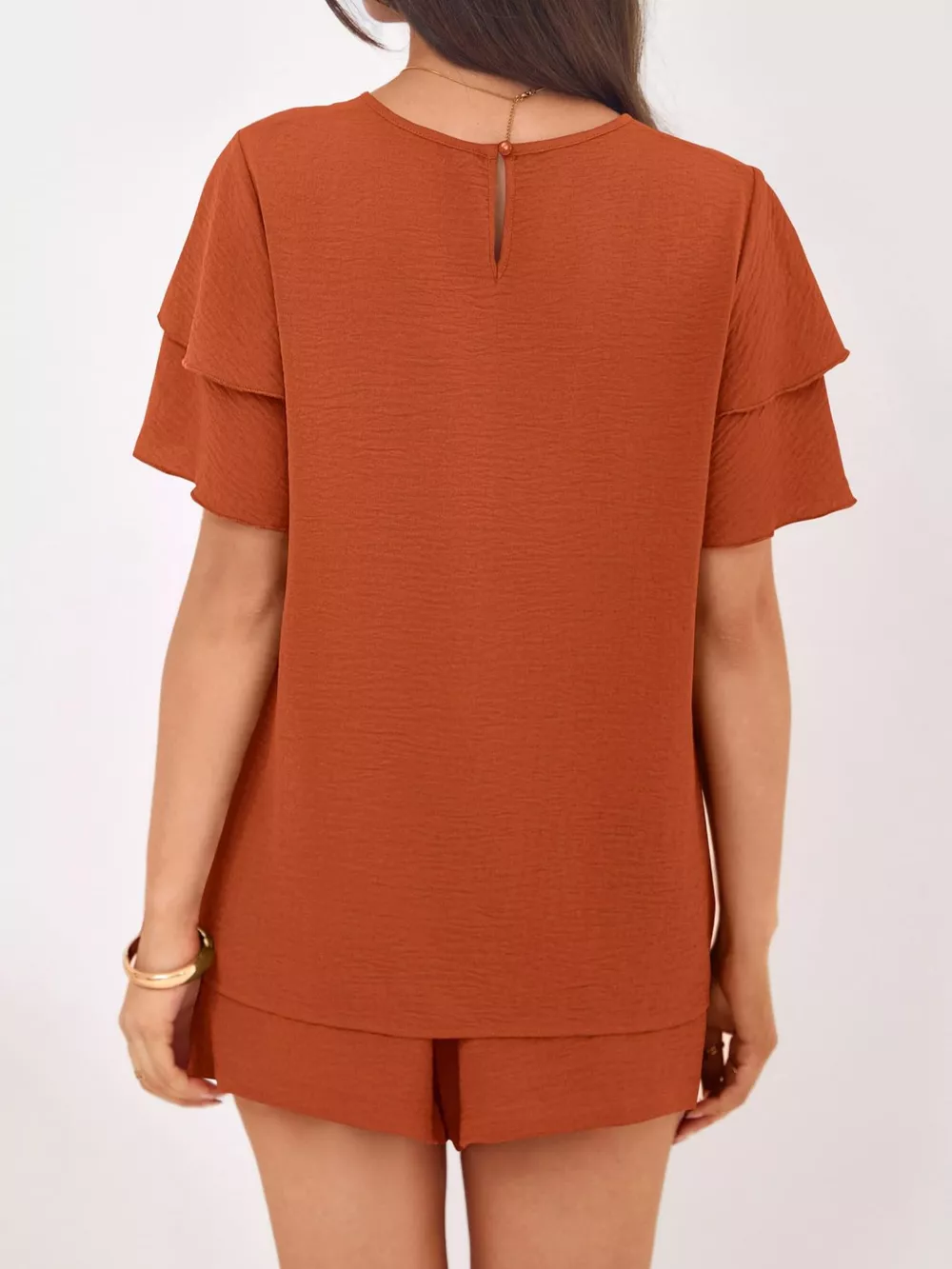 Ruffle Sleeve Top and Shorts Two-Piece Set, image 8
