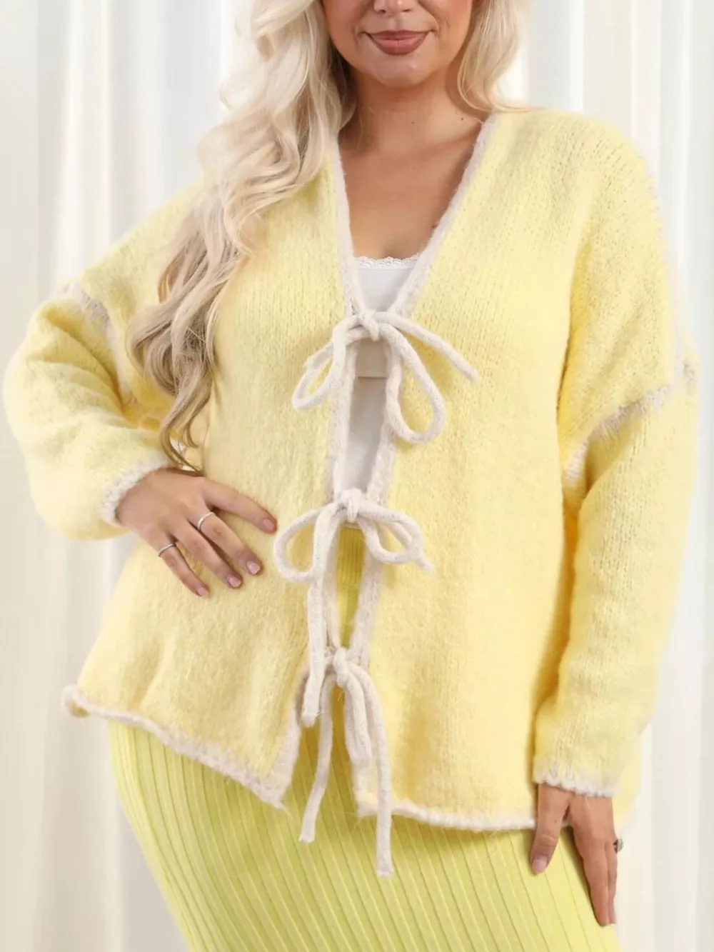 Tie Front Drop Shoulder Cardigan, image 15