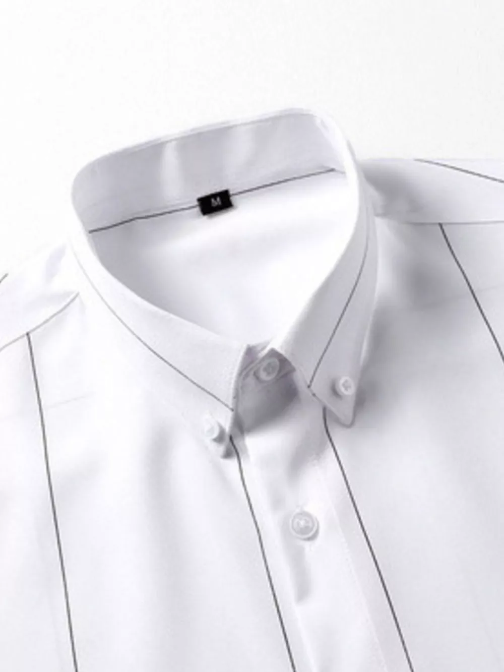 Men's Plus Size Stripe Button-Down Shirt, image 5