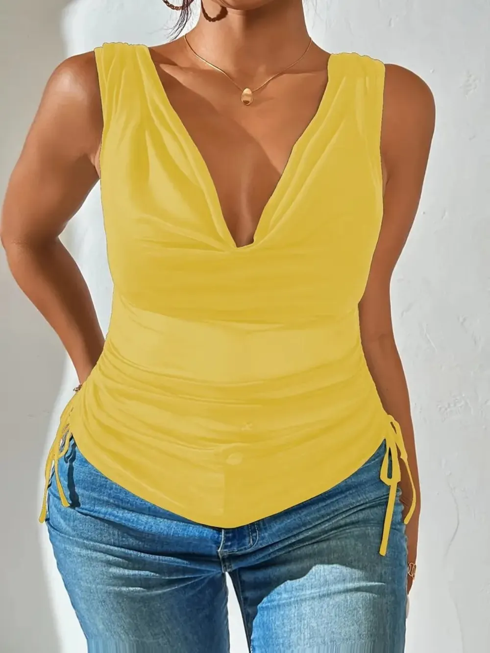 Side Drawstring Ruched Tank, image 31