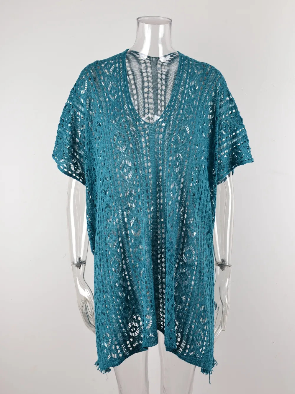 Cutout V-Neck Cover-Up with Tassel, image 10