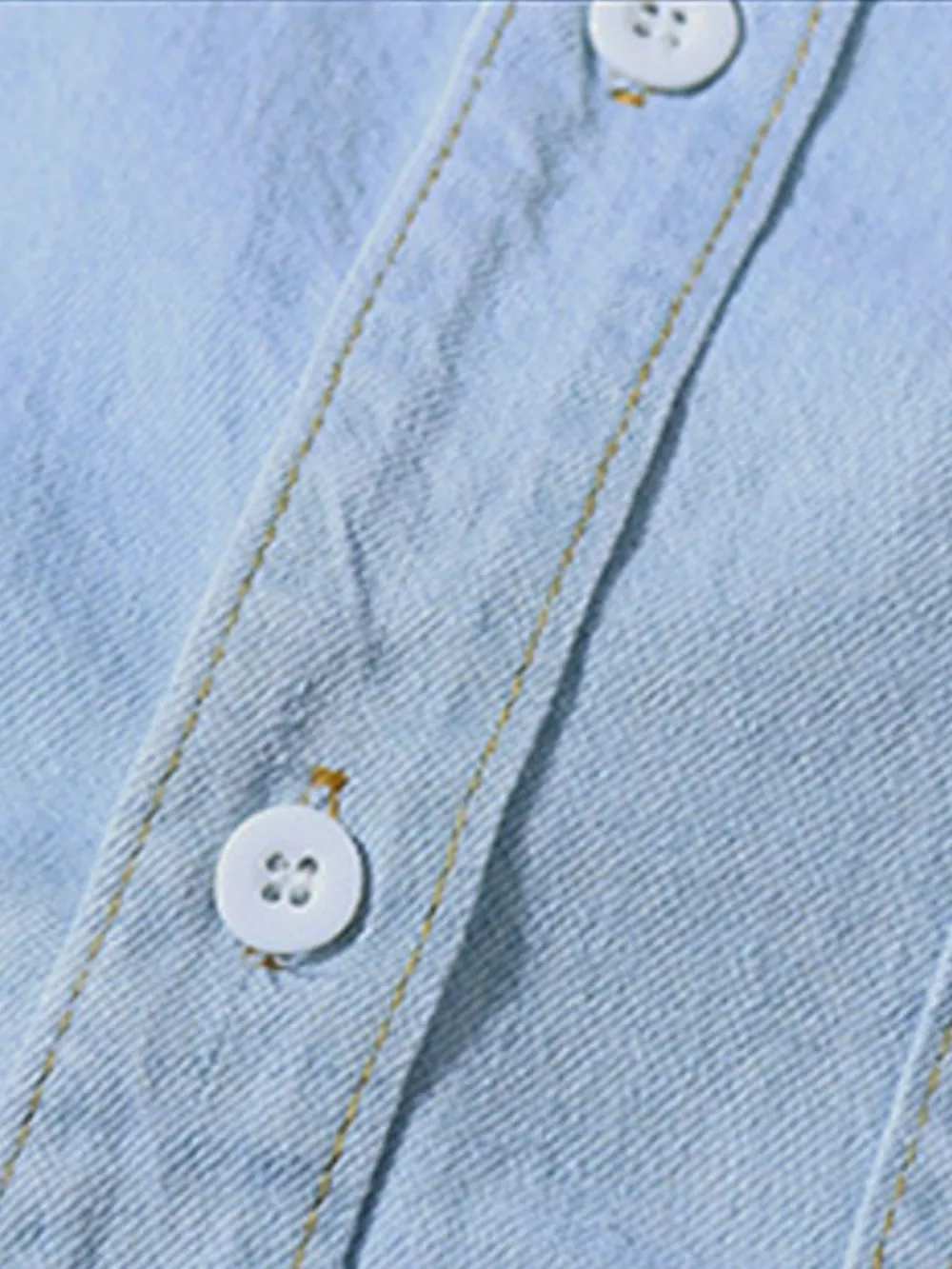 Men's Plus Size Chest Pocket Button Up Denim Shirt, image 6