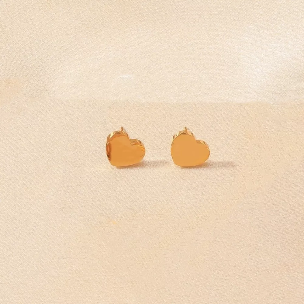 18K Gold-Plated Heart Earrings and Bracelet Jewelry Set, image 2