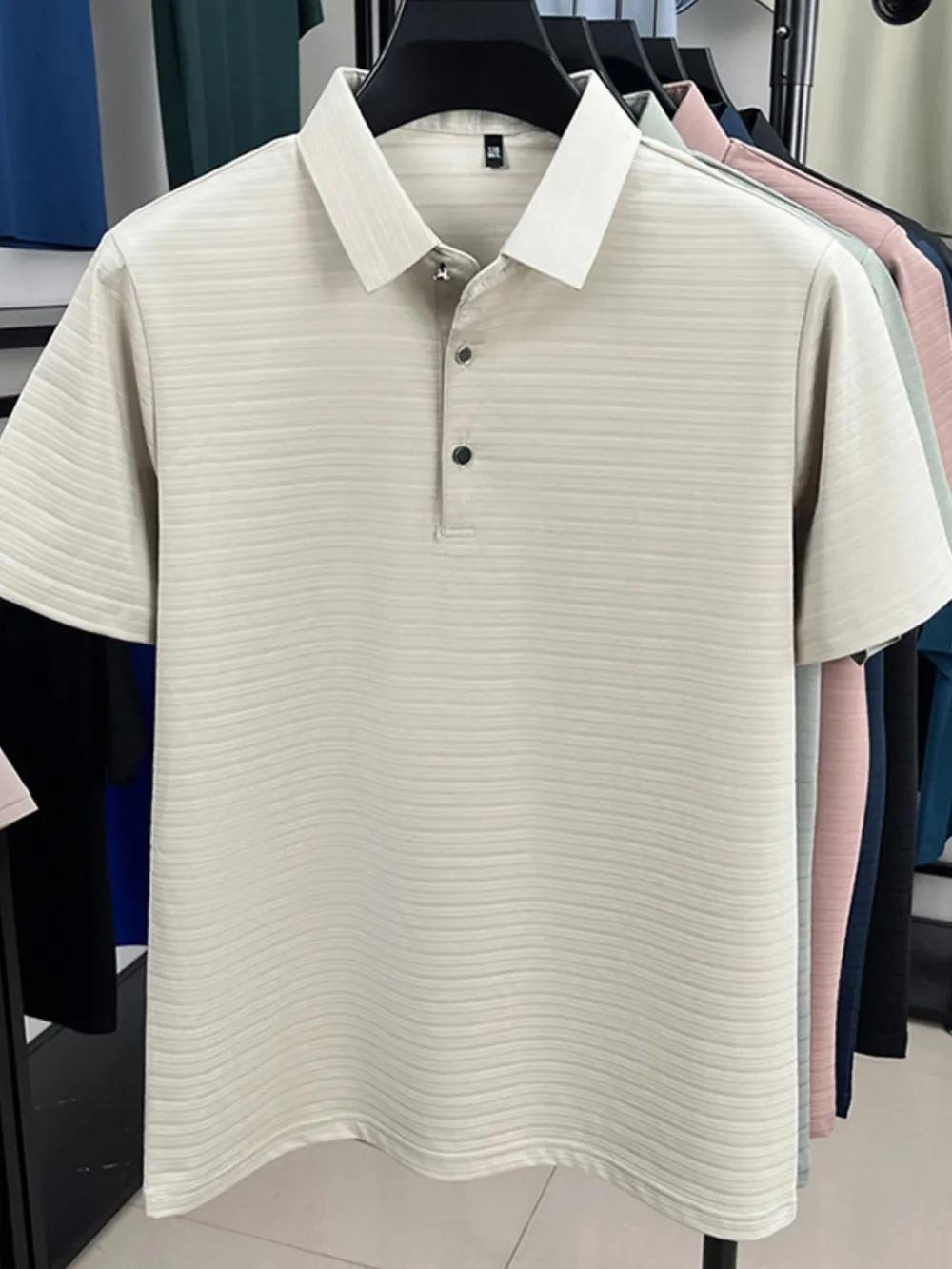 Men's Plus Size Button Detail Short Sleeve Polo, image 2