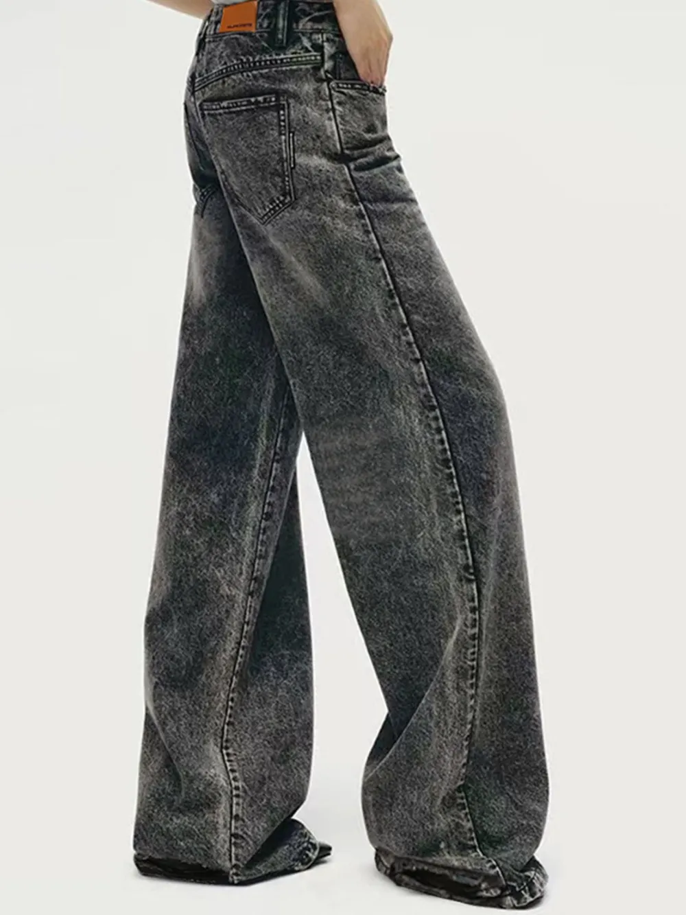 Men's Vintage Washed Wide Leg Jeans, image 4