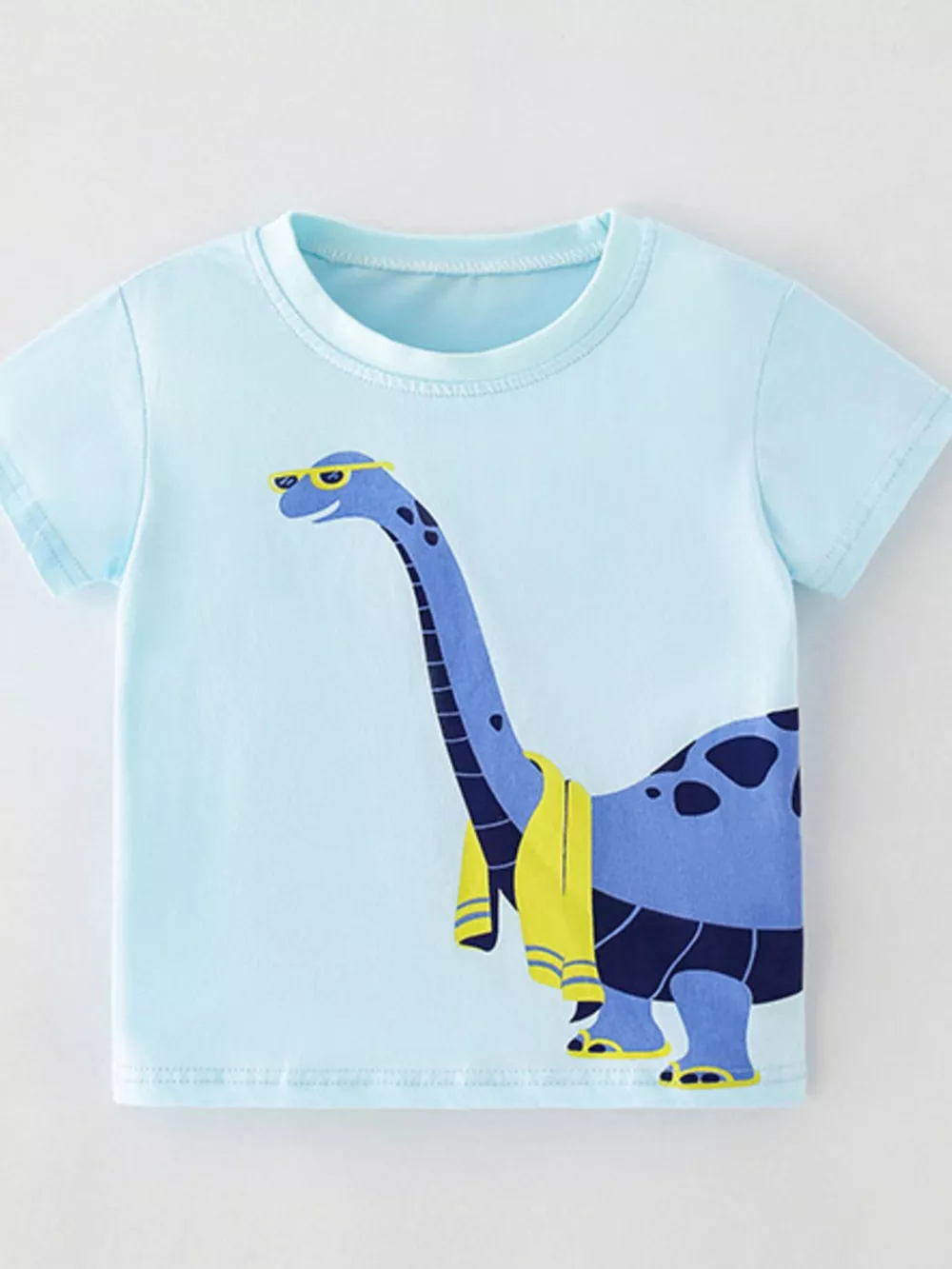 Children's Dinosaur Graphic Round Neck T-Shirt