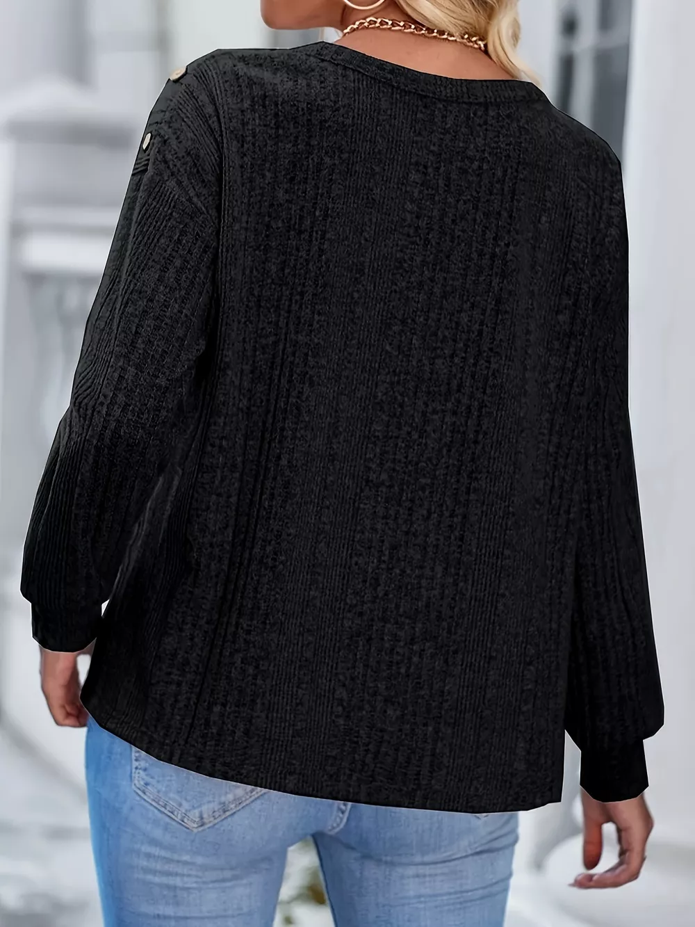 Boat Neck Ribbed Knit T-Shirt, image 11